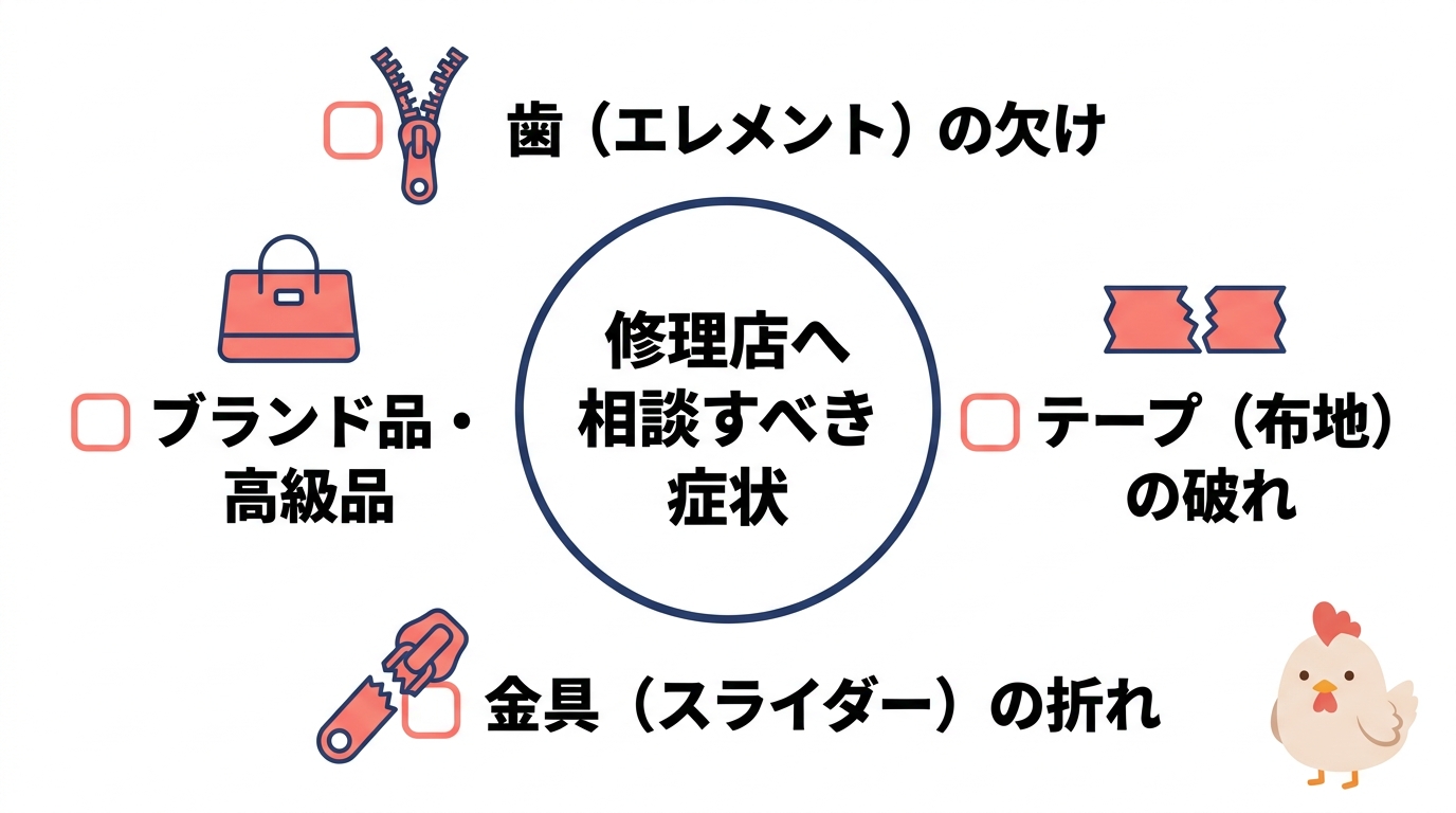 自力でチャックを修理できない故障の判断基準