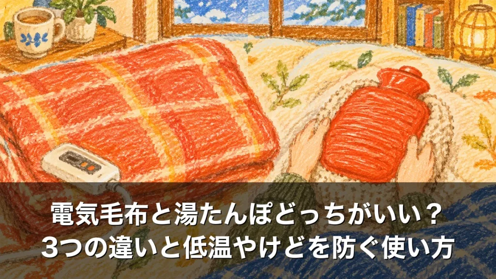 電気毛布と湯たんぽどっちがいい？3つの違いと低温やけどを防ぐ使い方