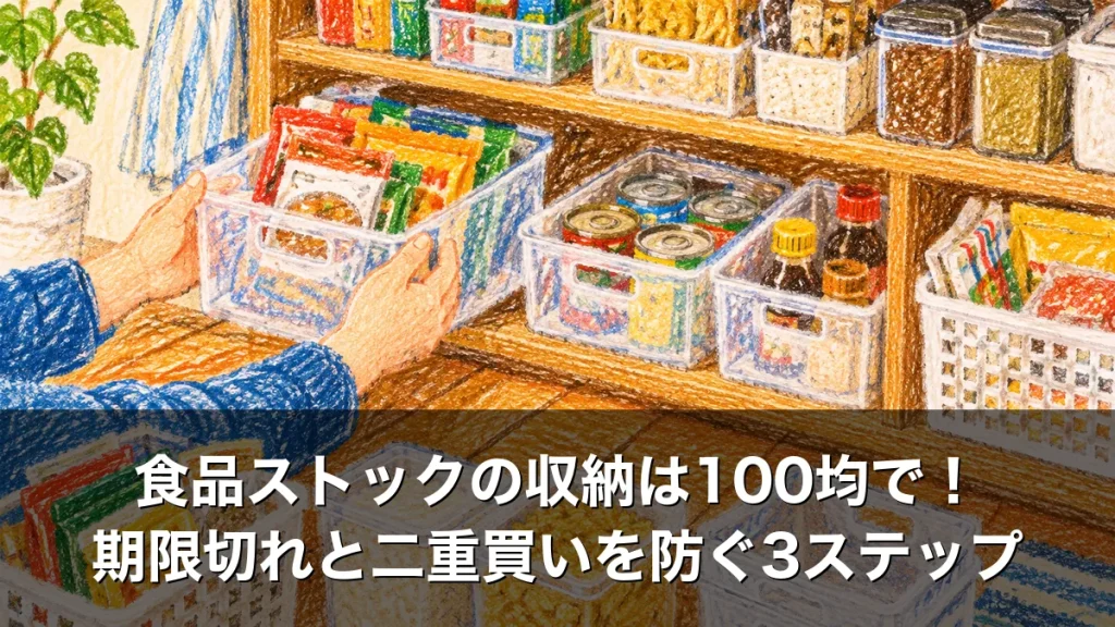 食品ストックの収納は100均で！期限切れと二重買いを防ぐ3ステップ