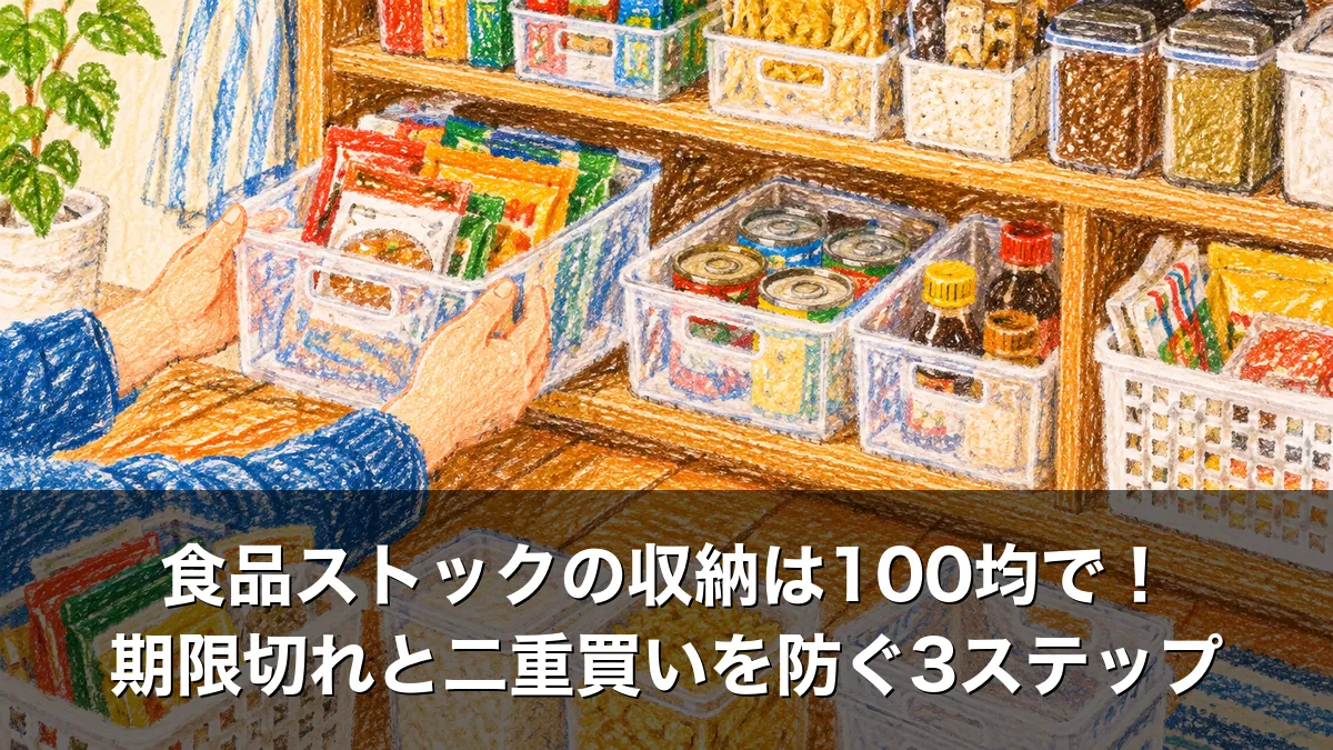 食品ストックの収納は100均で！期限切れと二重買いを防ぐ3ステップ